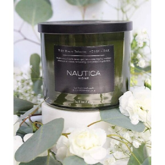 NAUTICA Candle Set 3pc Soy Wax 3 Wick Jar Holiday Fall Winter Gift Home NEW - Picture 3 of 7